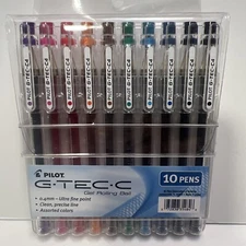 Pilot G-TEC-C Ultra Gel Ink Stick Pen Assorted Ink .4mm 10/Pack 35484