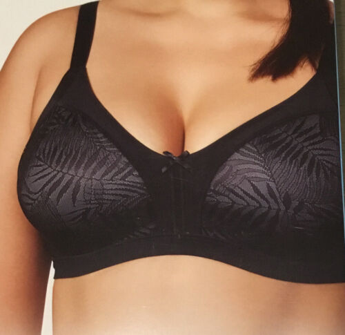 WonderBra W1985 Bra Black  Smoothing Wire Free NWT$55 Lightly Lined 44DD - Picture 1 of 5