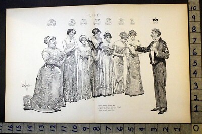 1911 LOVE ROMANCE DOWRY HEIRESS MARRIAGE SETTLEMENT ORSON LOWELL PRINT FC3216