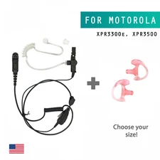 XPR3300, XPR3500e Motorola Radio PTT Acoustic Earpiece with Pink Gel Earmolds