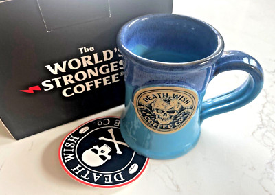 Death Wish Coffee Deneen Pottery Power Play Hockey Mug #2221/2500 NIB