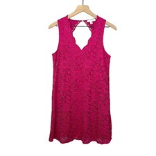 Francesca's Lace V Neck Sleeveless Mini Dress Women's Size Medium Pink