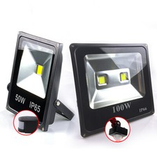 50W 100W LED Flood Light with Plug Cool/Warm White Outdoor Waterproof Floodlight
