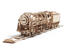 UGears 460 Locomotive with Tender Mechanical Wooden 3D Model [UGMUTG0011]