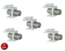 5 x F Insert Keystone Jack Cable Antenna SAT TV Coax Connector Adapter RG59 RG6