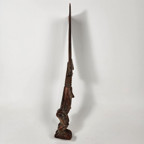 Estatua de fertilidad africana de colección arte tribal de madera tallada - 17 1/2" de alto - Imagen 5 de 9