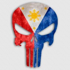 Philippines Flag Sticker Punisher Skull Window Truck Car Pinoy Filipino Decal