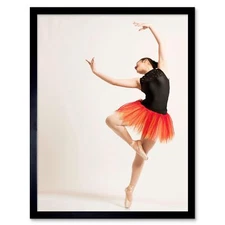 Photo Ballet Dancer Ballerina 12X16 Inch Framed Art Print