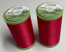 Coats & Clark Thread Pink Machine Embroidery Polyester S965  600 Yds x 2 Spools