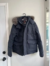 Moose Knuckles Round Island Down Jacket Men's  Medium Blue With Frost