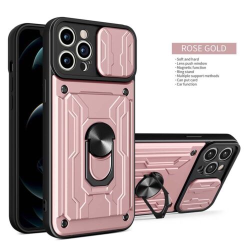 Camera Cover Card Slot Shockproof Stand Case For iPhone 15 Pro Max 14 13 12 11 8 - Picture 27 of 29