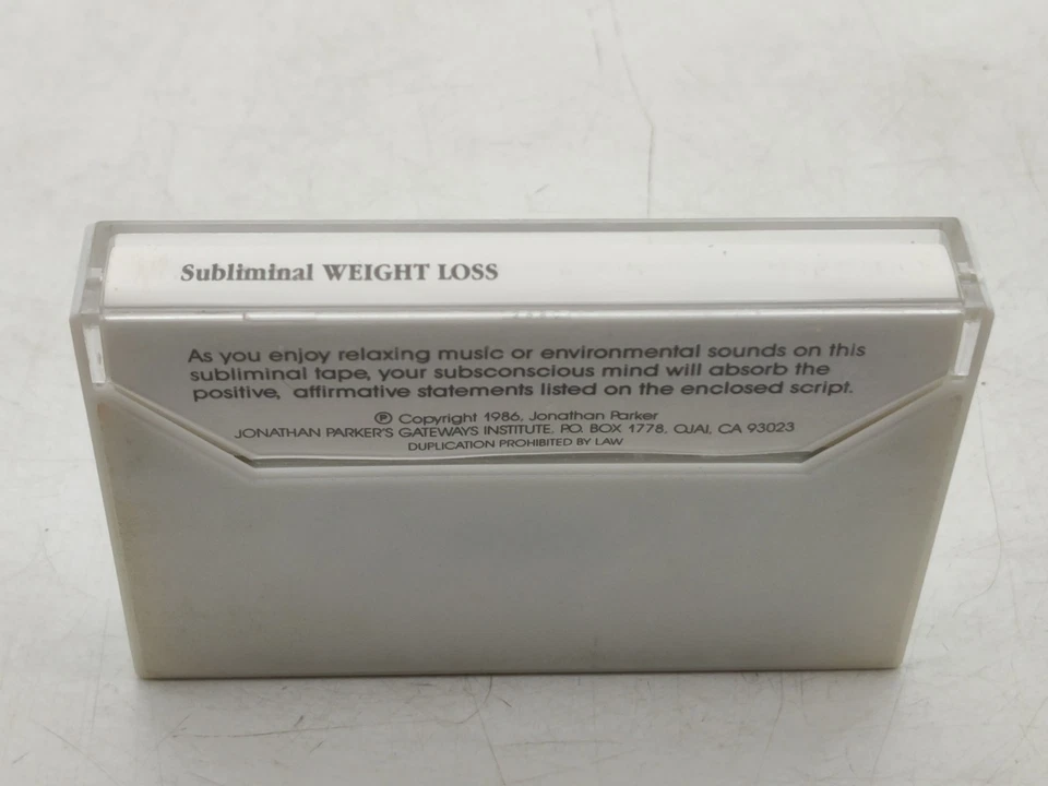 Jonathan Parker-Subliminal Audio-Easy Listening-Weight Loss-Cassette-'86-Ojai,CA Foto 3 de 3