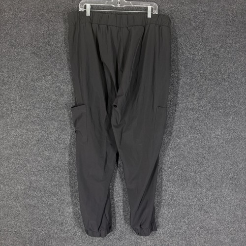 Hanes Cargo Pants Women 2XL Black High Rise Flat Front Drawstring Pockets Casual