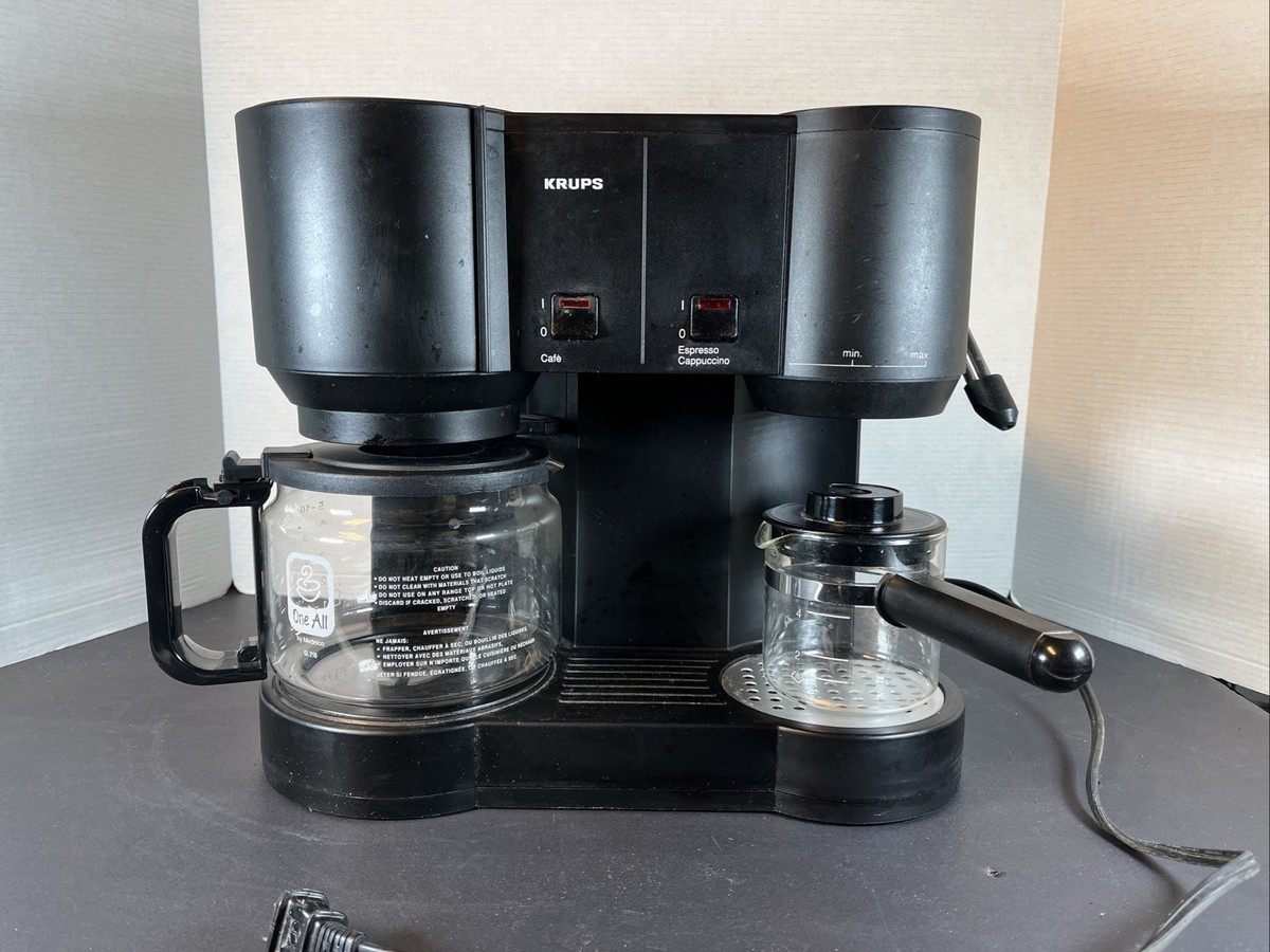 Krups IL 865 Cafe Presso 10-Cup Coffee 4-Cup Espresso Missing Parts Tested  Works