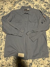 Bulwark IQ Series FR Shirt Mens XXL Light Blue Flame Resistant Work Button Front