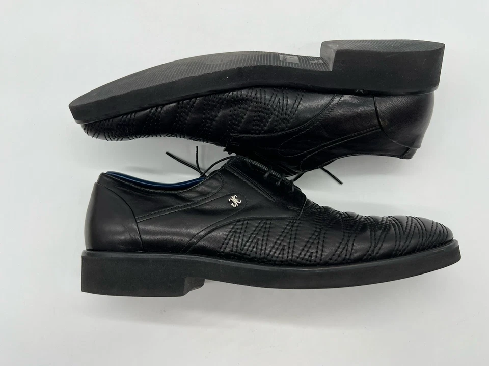 Giovanni Conti Italien Black Leather Mens Size 41 US 8 Oxford Dress Shoes - Image 4 of 4