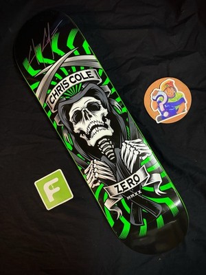 RARE SIGNED Chris Cole Reaper Green Dipped Zero Skateboard Deck