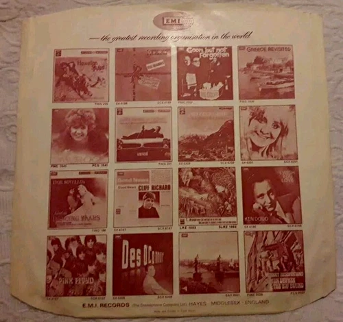 SEPIA LP INNER SLEEVE PARLOPHONE EMI ADVERTS  PINK FLOYD/BEATLES VG OR BETTER