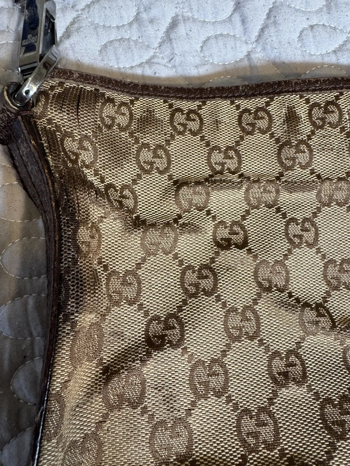 GUCCI GG Canvas Shoulder/Crossbody Beige/Brown Leather Silver Hardware W/ COA - Image 3 of 4