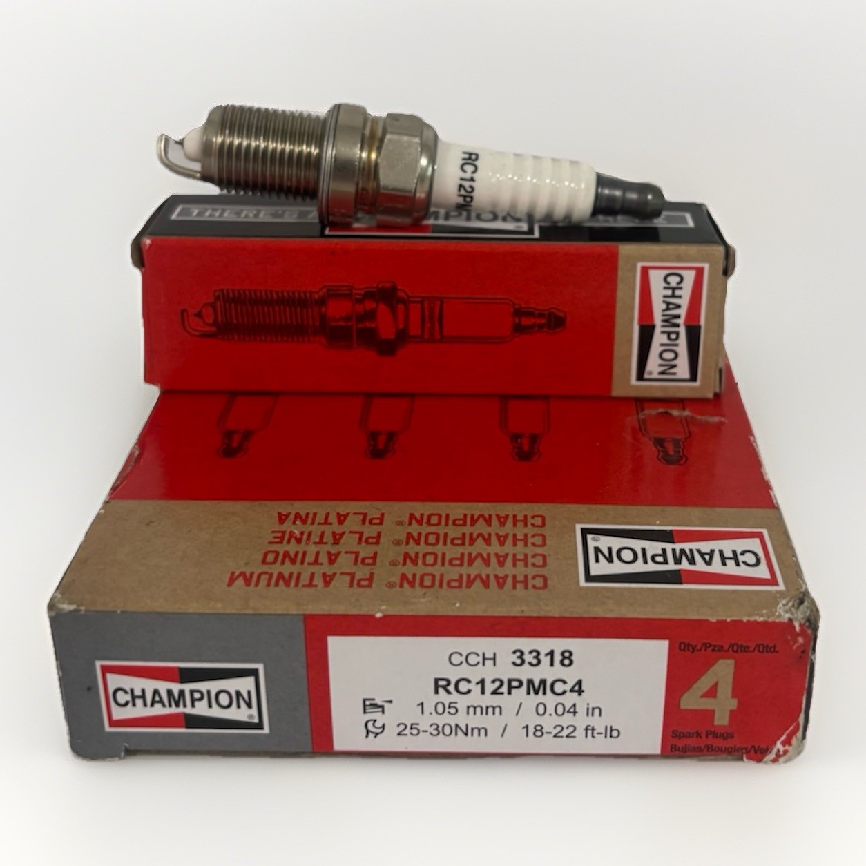 4-Pack Champion 3318 RC12PMC4 Platinum Spark Plugs Copper Core OEM Replacement