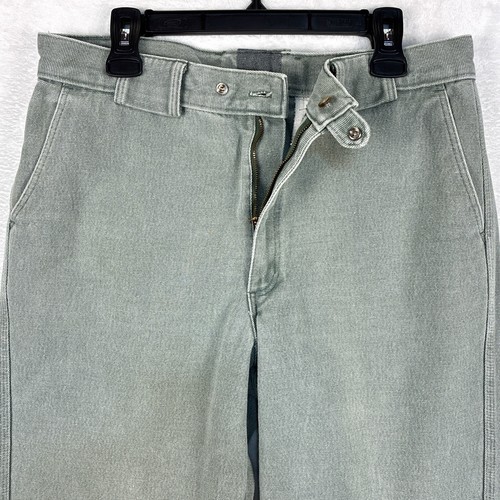 Pantaloni vintage Orvis uomo 36x30 verde sbiadito pesante tessuto anatra escursionismo outdoor USA anni 80 - Foto 2 di 14