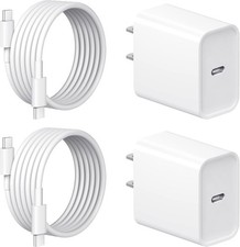 iPhone 17 16 15 Charger Fast Charging 2 2Pack 20W USB C Wall Charger with 6FT Fa