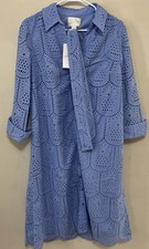 New Lilly Pulitzer Eira Midi Shirtdress Size 10 Jacaranda Blue Pineapple NWT