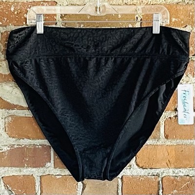 NWT Freshwater Banded High Leg Bikini Bottom Women's Size XXL Black