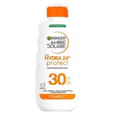 6 x Garnier Ambre Solaire Hydra 24 Protect SPF30 Sun Lotion 400ml 36.54 per litre