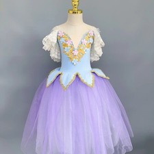Romantic Tutu Ballet Dress Long Girls Ballerina Dress Performance Dance Costumes