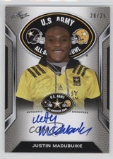 2016 Leaf US Army All-American Bowl Tour Silver 20/25 Justin Madubuike Auto 2u6