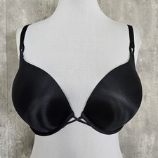 Victoria's Secret Bombshell Plunge Push Up Bra Black Padded 36DD Add 2 Cups