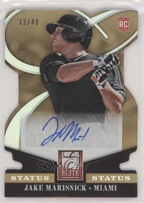 2014 Panini Donruss Status Gold Die-Cut 33/49 Jake Marisnick Rookie Auto RC 03cz