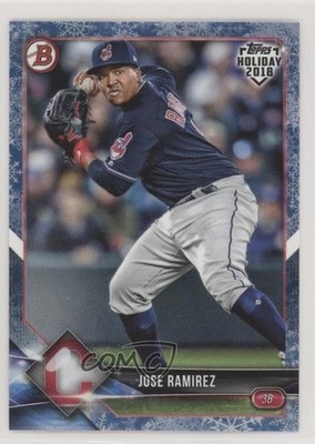 2018 Topps Holiday Bowman White Snow 10/50 Jose Ramirez #TH-JR 00a4