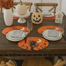 Pottery Barn Halloween Place Mats New Set Of 4 Off We Go Haunting 2011