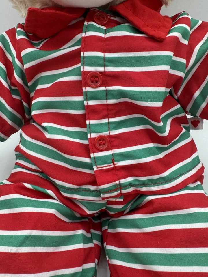 Build A Bear 17” oso tostado ondulado con 2 piezas pijama de Navidad a rayas BAB 2019-20 Foto 3 de 4