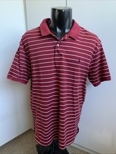 Polo by Ralph Lauren men s size Large red short sleeve striped polo shirt