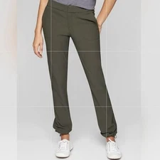 Athleta Wander Trek Tech Pants Women’s 14P Petite Olive Green Hiking Outdoor 