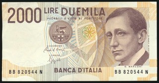 (F6080) Banknote Italien Italia 1990
