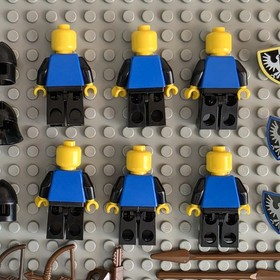 LEGO VINTAGE LOT OF 6 BLACK FALCON KNIGHT MINIFIGURES CASTLE SOLDIERS 6073