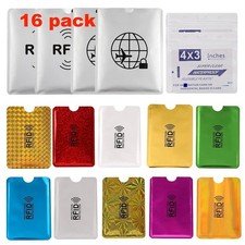 16 RFID Blocking Sleeves Set 10 Credit Card Holders  4 Passport Protectors ...