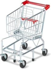 Toddler Toy Shopping Cart Metal Frame Pretend Grocery Supermarket Game Kid NEW