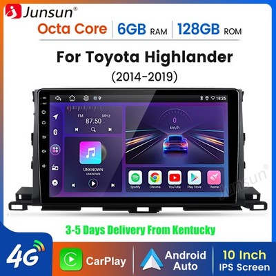 6+128GB 8Core CarPlay Android15 Car Stereo Radio GPS For Toyota Highlander 14-19