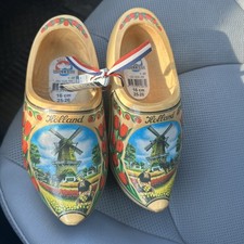 Vintage Souvenir Wooden Dutch Shoes Clogs - Holland - Dutch Windmill Motif, 4