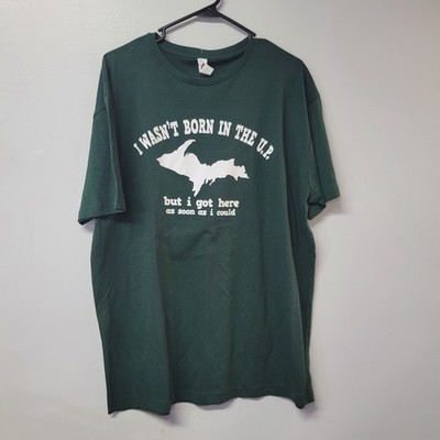 Smart Blanks Michigan Upper Peninsula UP Graphic T Shirt Green Mens XL