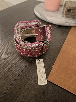 BB Simon Belt 4031 Pink 100% Authentic Size 34 Swarovski Crystal 