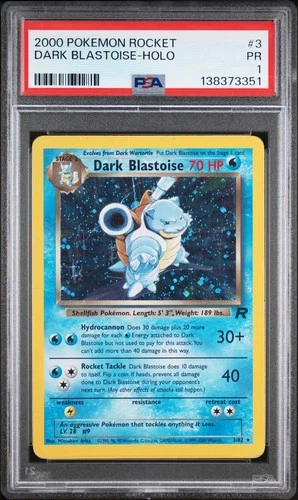 PSA 1 PR 2000 Team Rocket Dark Blastoise 3/82 Holo Foil Pokemon Unlimited