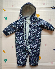 Baby Winter-Overall Fleece mit Kapuze, Reißv...