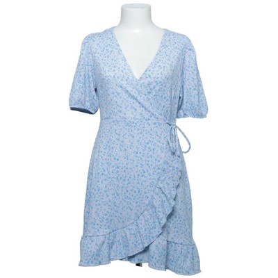 Gina Tricot, Wickelkleid, Größe: M, Blau/Weiß, Elasthan/Polyester, Blumen #UDM