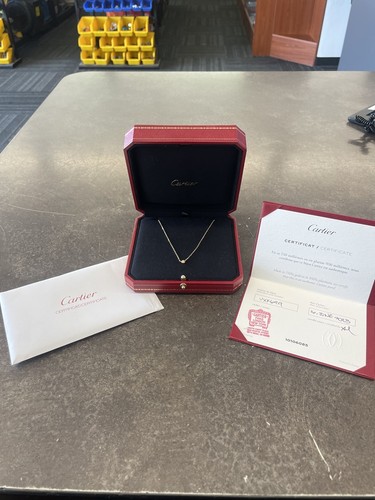 Cartier d'Amour Lobster Closure Necklace with Pendant 18k Yellow Gold 1 Diamond